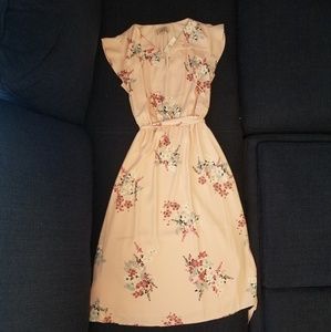 NWT Loft Pink floral midi dress